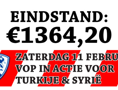 EINDSTAND 1364,20 EURO – 11 februari VOP in actie voor Turkije en Syrië